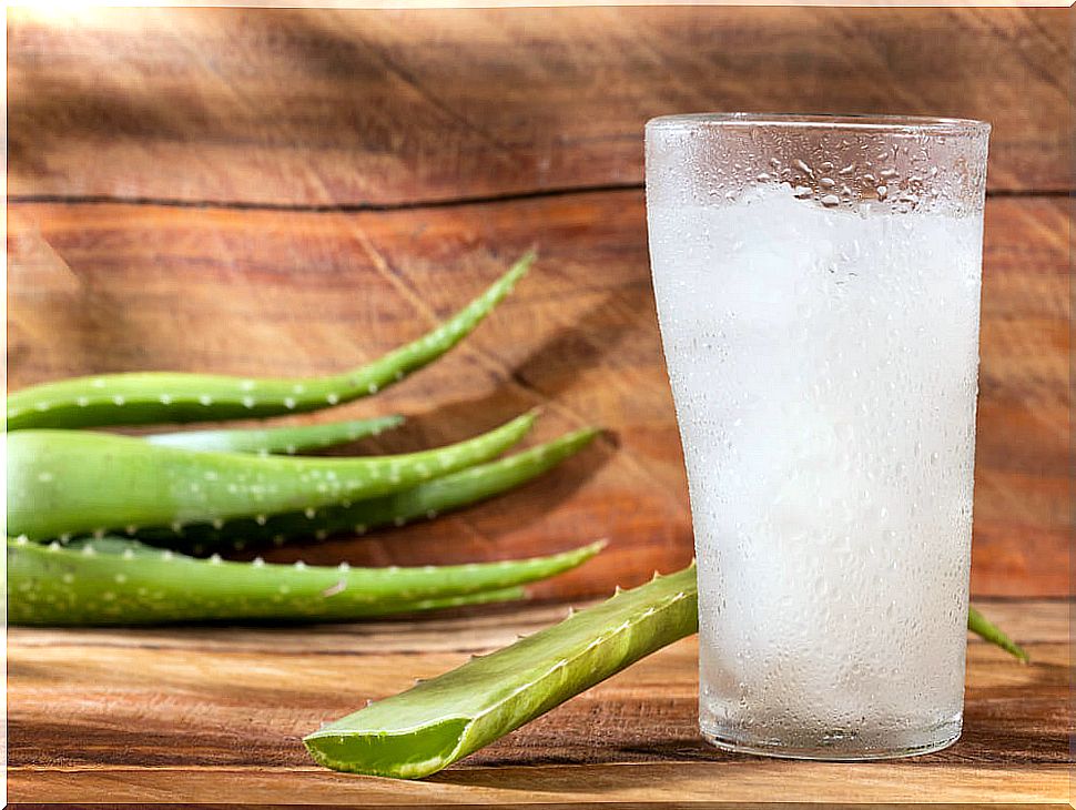 Aloe vera drink. 