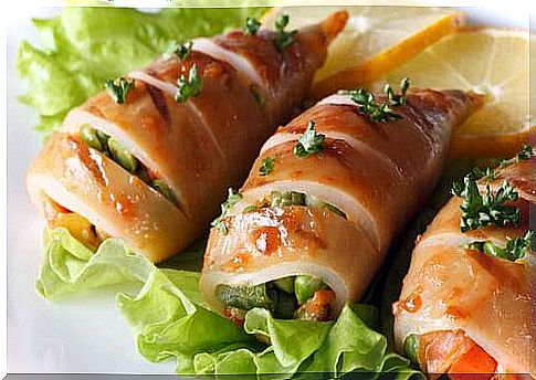 squid recipe in sauce and stuffed