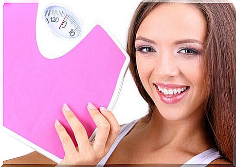 A girl and her pink scale